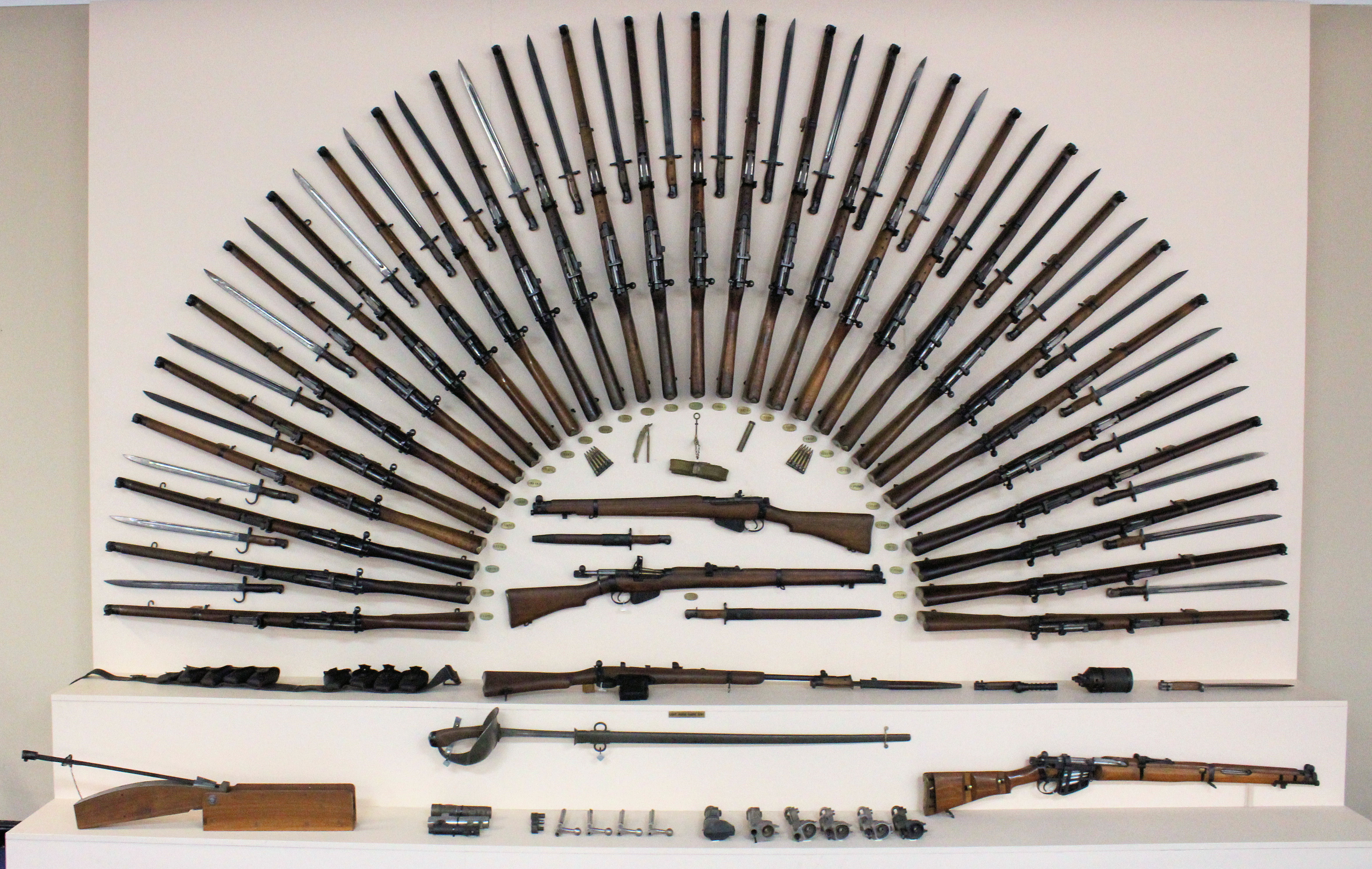 Rifle Display in Semi Circular Outlay Small Arms Factory Lithgow