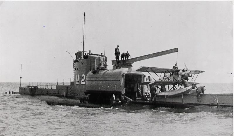 Preparing to launch a Parnall Peto from submarine HMS M2