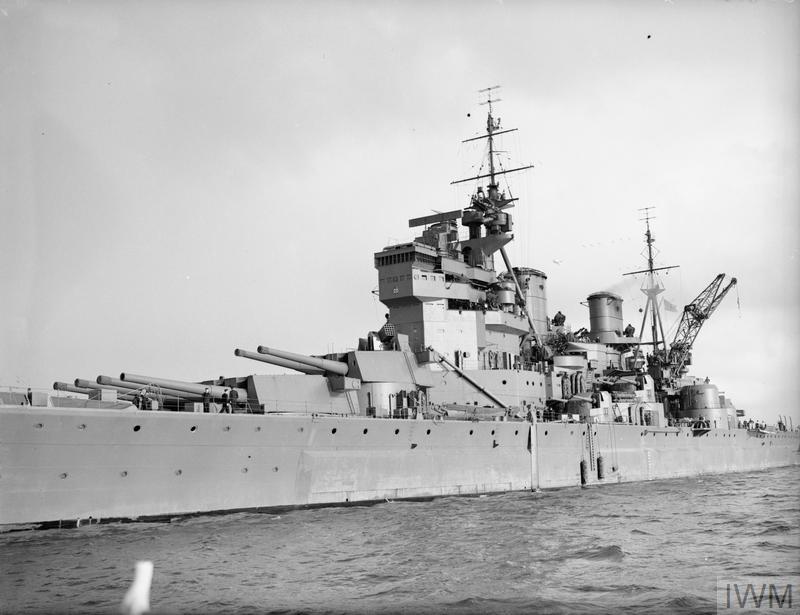 Bow view of HMS Prince of Wales Apr 1941