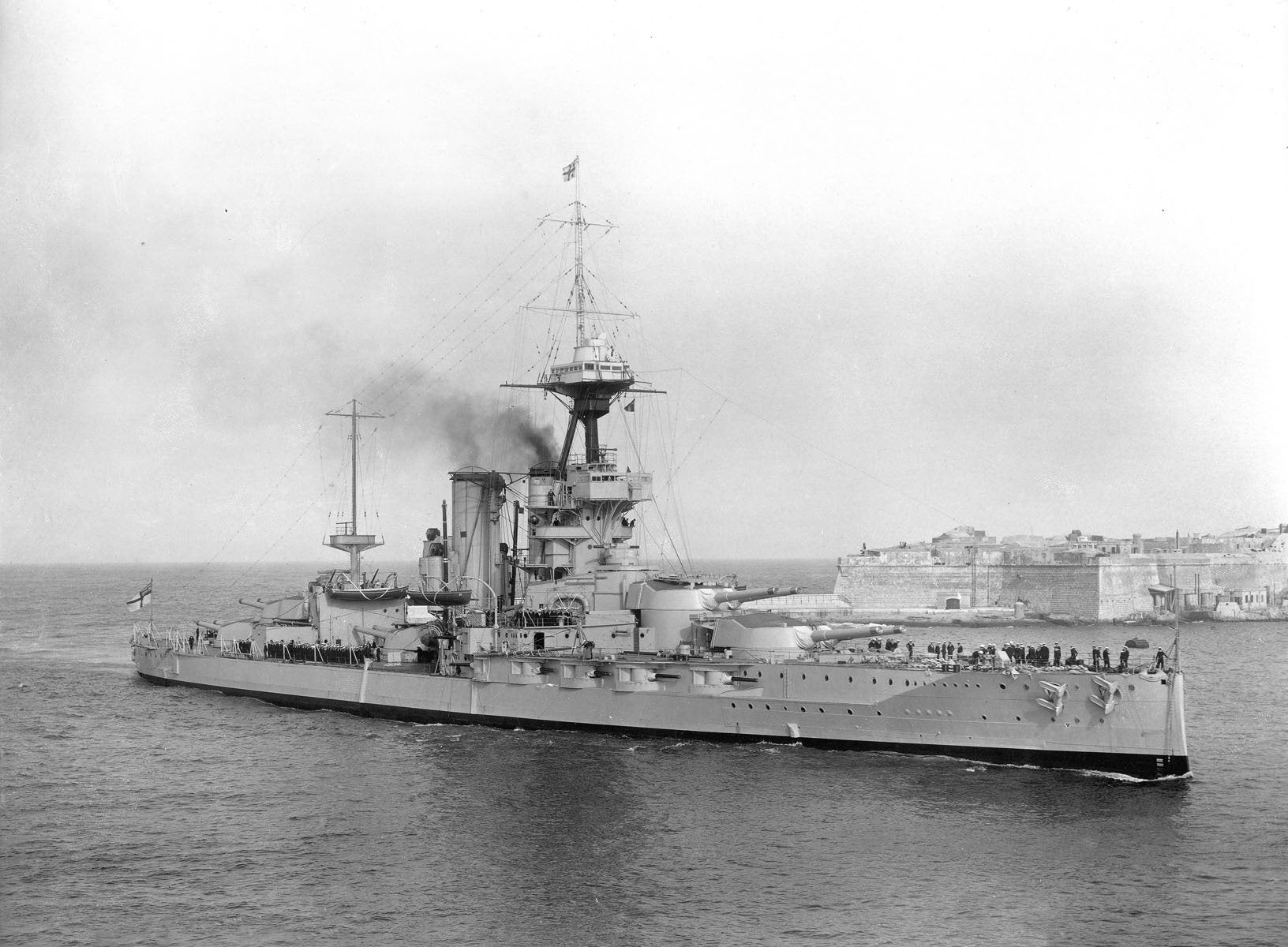HMS Benbow (1913) in Malta, 1920s
