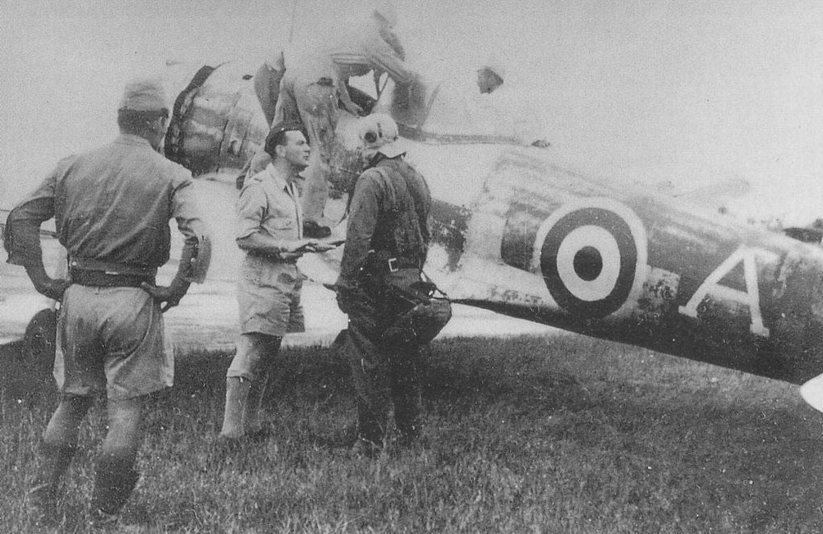 Nakajima Ki-43 in French markings being prepared for a flight