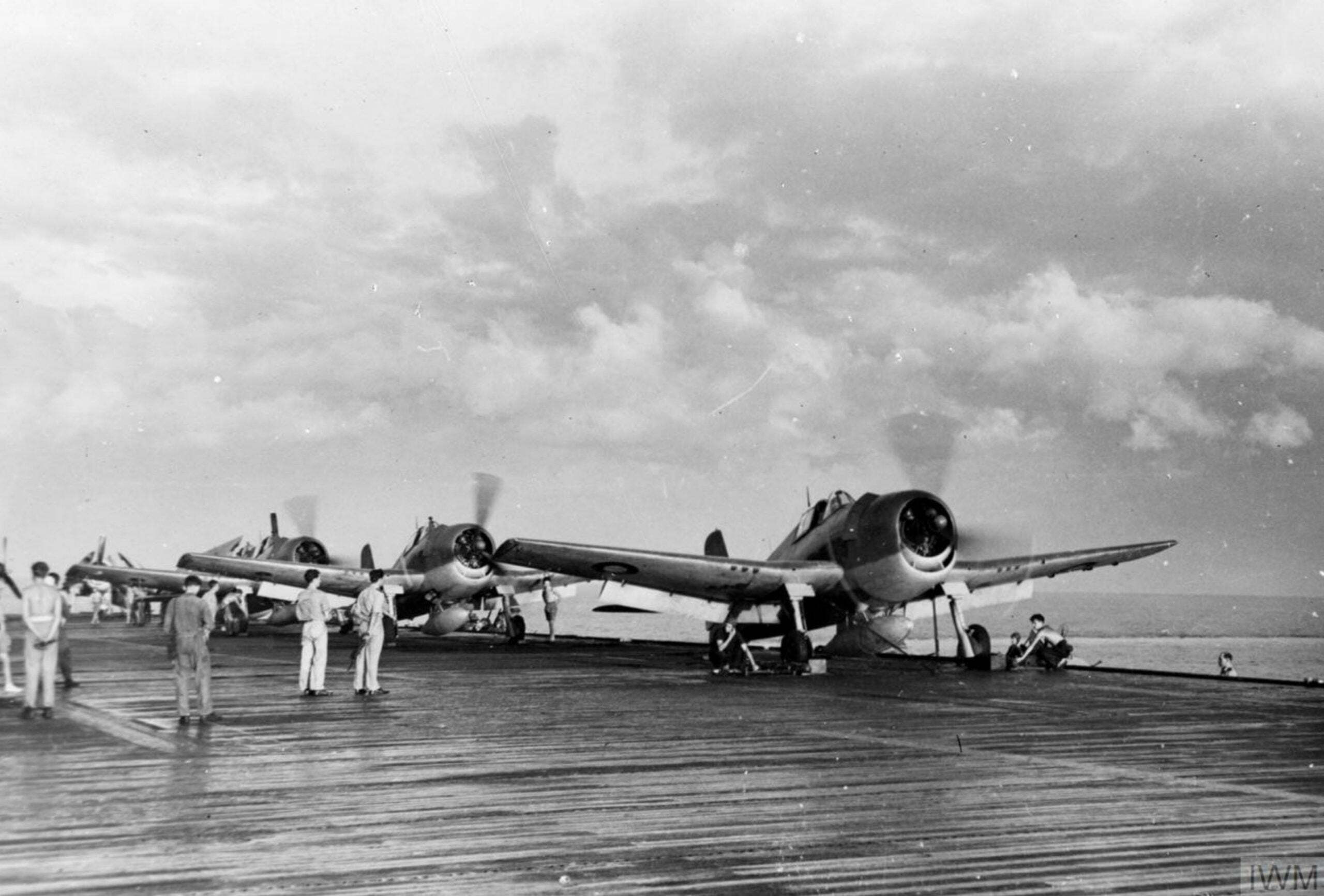 Grumman Hellcats of 804 NAS aboard HMS Empress May 1945 off Colombo Ceylon