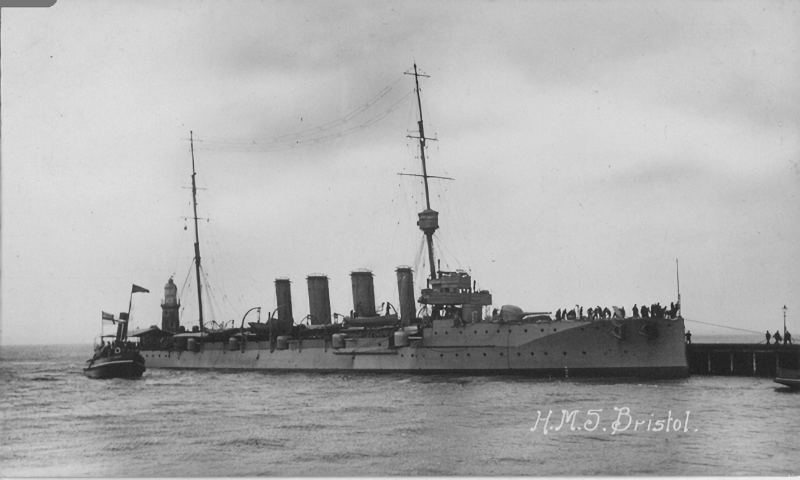 British Light Cruiser HMS Bristol (1910)