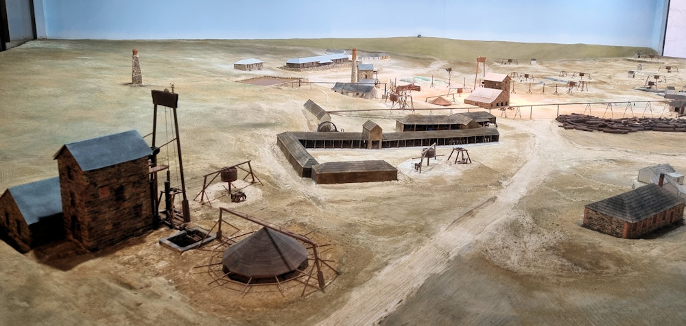Model of the mine's surface layout