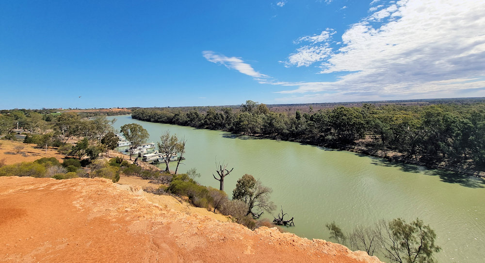Looking down on the Murray River from the viewing platform.