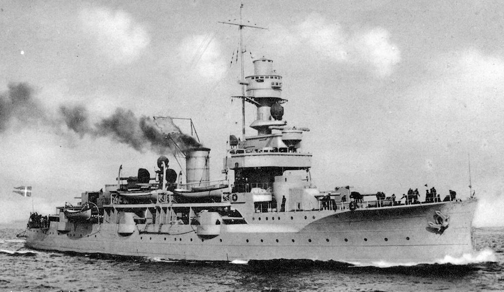 Niels Juel Photographed after July 1, 1936, following a refit to receive a new mainmast