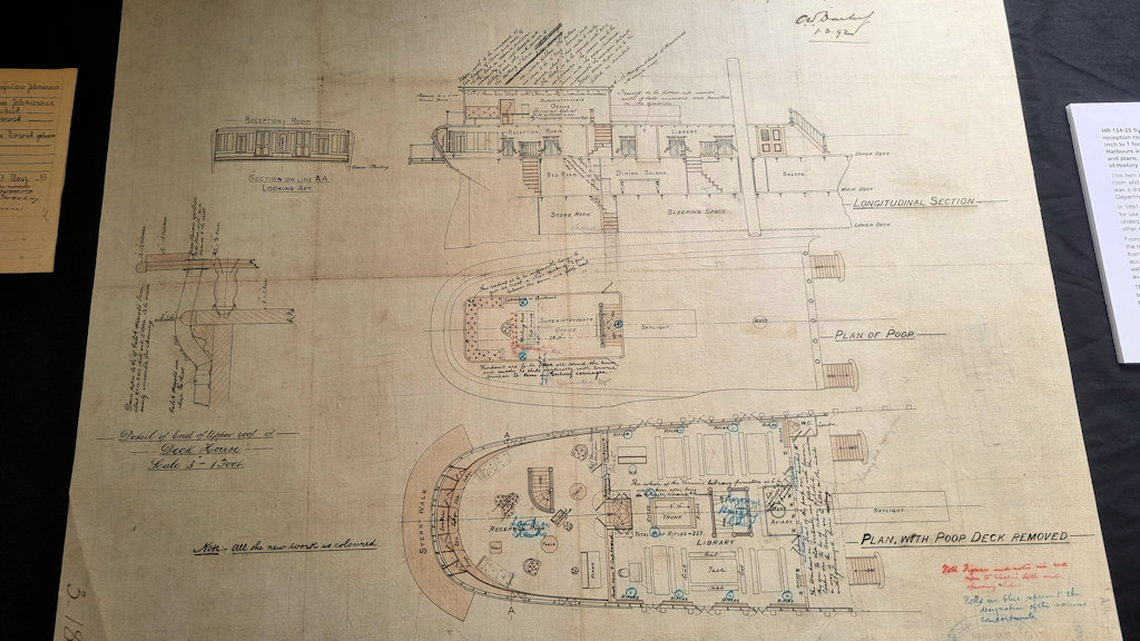 Part of a ship's plans dated 1892