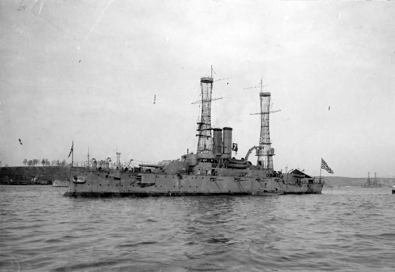 USS Illinois (BB-7) Off New York City during the Naval Review, October 1912