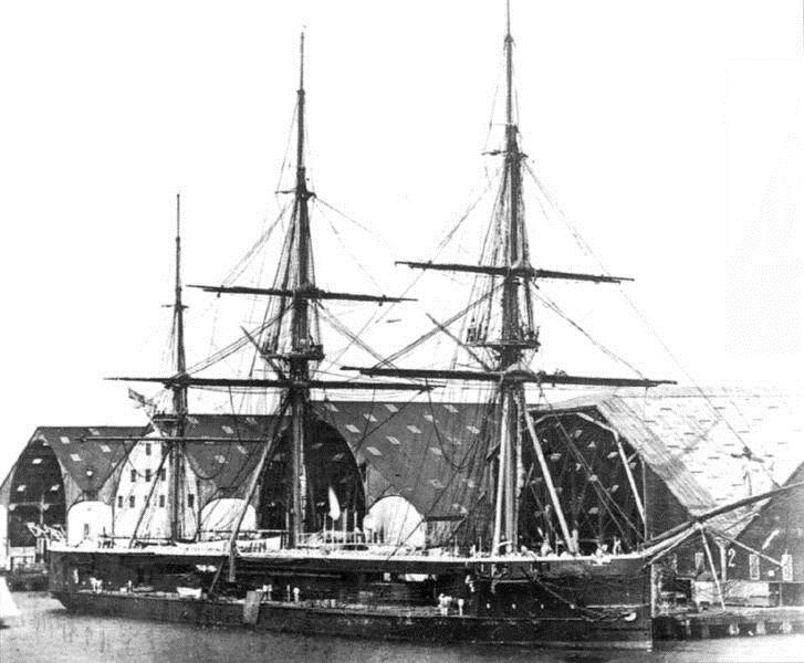 HMS Captain (1869) at Chatham 1869