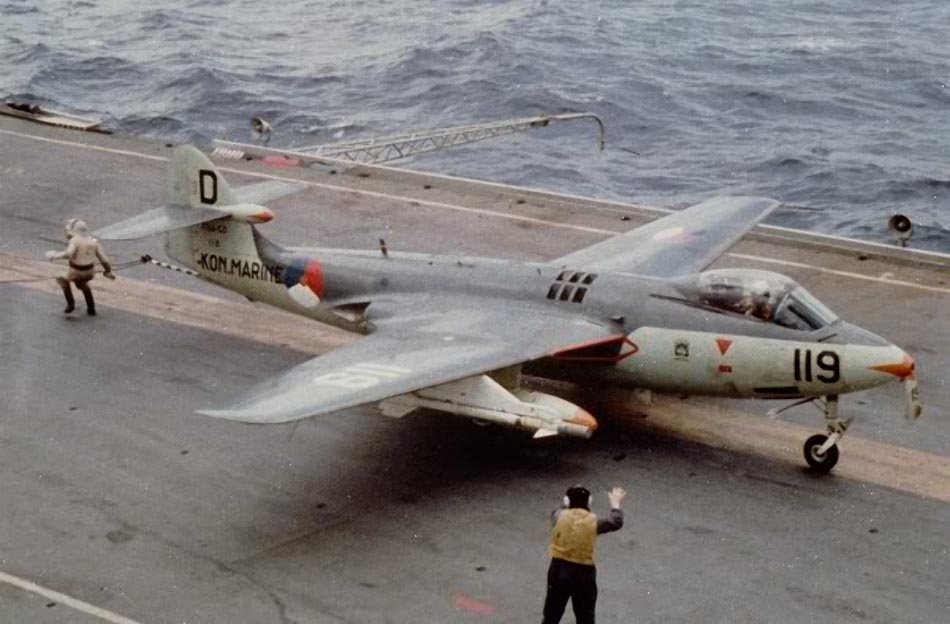 Hawker Sea Hawk Mk 50 on HNLMS Karel Doorman R81